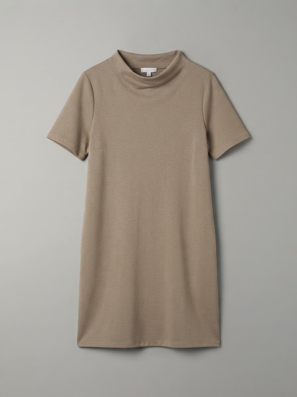 NWT Oak + Fort Taupe Brown Short Sleeve T-Shirt Dress Mock Neck Size XL/TG
